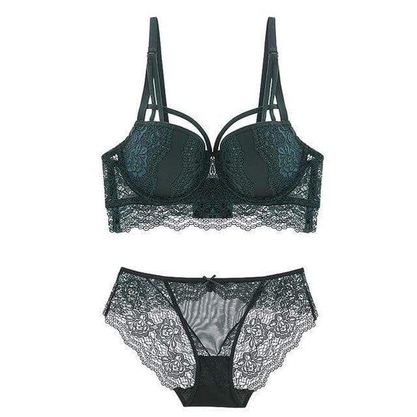 Sarah Push-up Bra & Brief in Green