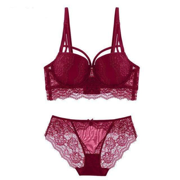 Sarah Push-up Bra & Brief in Red